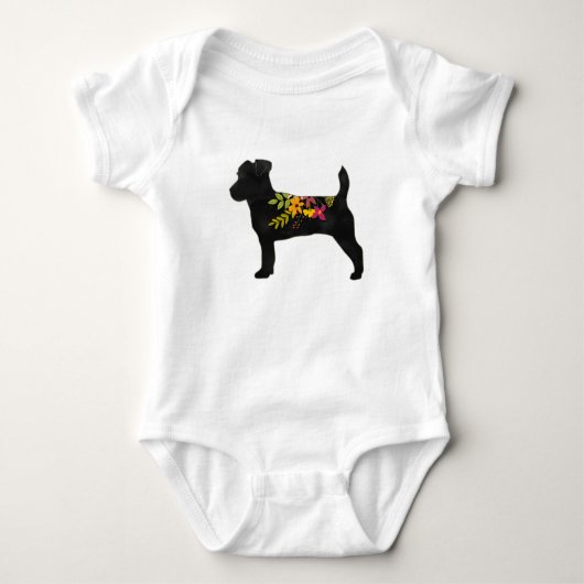 Jack Russell Dog Breed Boho Silhouette Baby Strampler (Vorderseite)