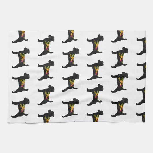 Jack Russell Dog Breed Boho Silhouette Geschirrtuch (Horizontal)