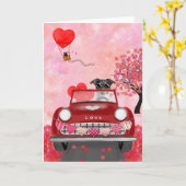 Jack Russell Dog Car mit Herz Valentin Karte (Gelbe Blume)