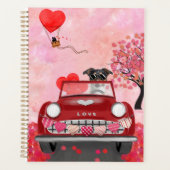 Jack Russell Dog Car mit Herz Valentin Planer (Vorderseite)