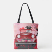 Jack Russell Dog Car mit Herz Valentin Tasche (Rückseite)