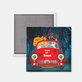 Jack Russell Dog Driving Car Beängstigend Hallowee Magnet (Vorderseite/Rückseite)