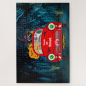 Jack Russell Dog Driving Car Beängstigend Hallowee Puzzle (Vertikal)