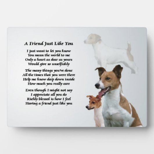 Jack Russell Dog Friend Geem Plaque Fotoplatte (Vorderseite)