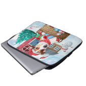 Jack Russell Dog Im Schnee Weihnachtshund Haus Laptopschutzhülle (Vorne Knopf)