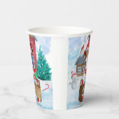 Jack Russell Dog Im Schnee Weihnachtshund Haus Pappbecher (Rechts)