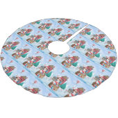 Jack Russell Dog Im Schnee Weihnachtshund Haus Polyester Weihnachtsbaumdecke (Schrägansicht)