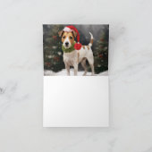 Jack Russell Dog in Schnee Weihnachten Karte (Innenseite)
