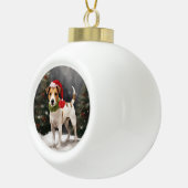 Jack Russell Dog in Schnee Weihnachten Keramik Kugel-Ornament (Rechts)