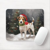 Jack Russell Dog in Schnee Weihnachten Mousepad (Mit Mouse)