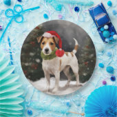 Jack Russell Dog in Schnee Weihnachten Pappteller (Party)