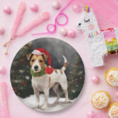 Jack Russell Dog in Schnee Weihnachten Pappteller (Party)