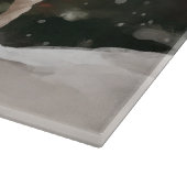 Jack Russell Dog in Schnee Weihnachten Schneidebrett (Ecke)