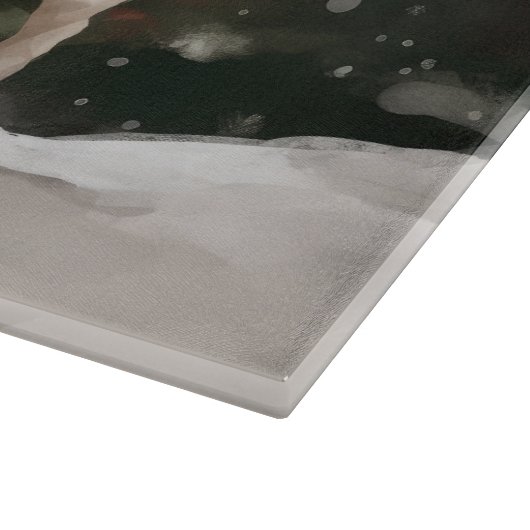 Jack Russell Dog in Schnee Weihnachten Schneidebrett (Ecke)