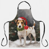 Jack Russell Dog in Schnee Weihnachten Schürze (Vorderseite)