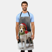 Jack Russell Dog in Schnee Weihnachten Schürze (Getragen)