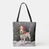 Jack Russell Dog in Schnee Weihnachten Tasche (Rückseite)