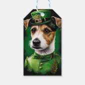 Jack Russell Dog in St. Patrick's Day Dress Geschenkanhänger (Vorderseite)