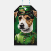 Jack Russell Dog in St. Patrick's Day Dress Geschenkanhänger (Rückseite)
