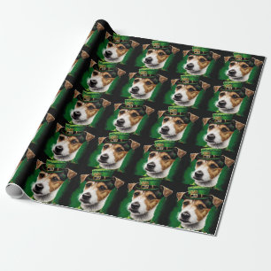 Jack Russell Dog in St. Patrick's Day Dress Geschenkpapier