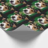Jack Russell Dog in St. Patrick's Day Dress Geschenkpapier (Ecke)