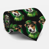 Jack Russell Dog in St. Patrick's Day Dress Krawatte (Gerollt)