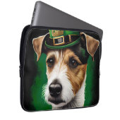 Jack Russell Dog in St. Patrick's Day Dress Laptopschutzhülle (Vorne Rechts)