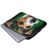 Jack Russell Dog in St. Patrick's Day Dress Laptopschutzhülle (Vorne Knopf)