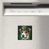 Jack Russell Dog in St. Patrick's Day Dress Magnet (In Situ (Geschirrspüler))