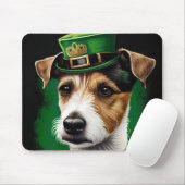 Jack Russell Dog in St. Patrick's Day Dress Mousepad (Mit Mouse)