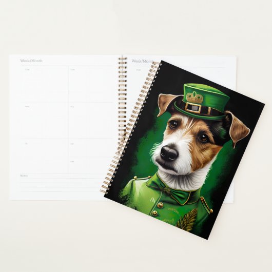 Jack Russell Dog in St. Patrick's Day Dress Planer (Anzeige)