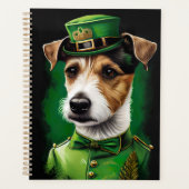 Jack Russell Dog in St. Patrick's Day Dress Planer (Vorderseite)