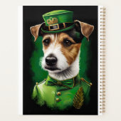 Jack Russell Dog in St. Patrick's Day Dress Planer (Rückseite)