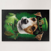 Jack Russell Dog in St. Patrick's Day Dress Puzzle (Horizontal)