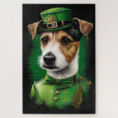 Jack Russell Dog in St. Patrick's Day Dress Puzzle (Vertikal)
