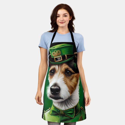 Jack Russell Dog in St. Patrick's Day Dress Schürze (Getragen)