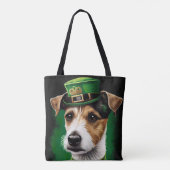 Jack Russell Dog in St. Patrick's Day Dress Tasche (Rückseite)