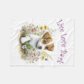 Jack Russell Dog Mama Floral Fleecedecke (Vorderseite (Horizontal))