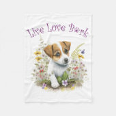 Jack Russell Dog Mama Floral Fleecedecke (Vorderseite)