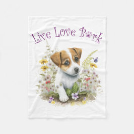 Jack Russell Dog Mama Floral Fleecedecke