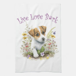 Jack Russell Dog Mama Floral Geschirrtuch