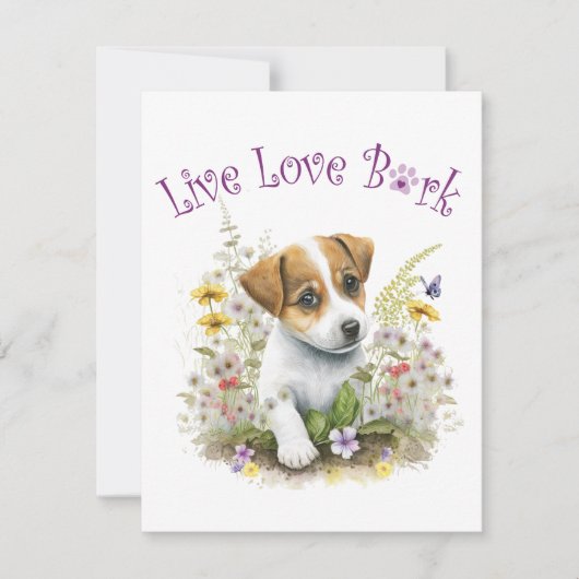 Jack Russell Dog Mama Floral Mitteilungskarte (Vorderseite)