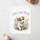 Jack Russell Dog Mama Floral Mitteilungskarte (Vorderseite/Rückseite Beispiel)