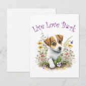 Jack Russell Dog Mama Floral Mitteilungskarte (Vorne/Hinten)
