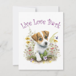 Jack Russell Dog Mama Floral Mitteilungskarte