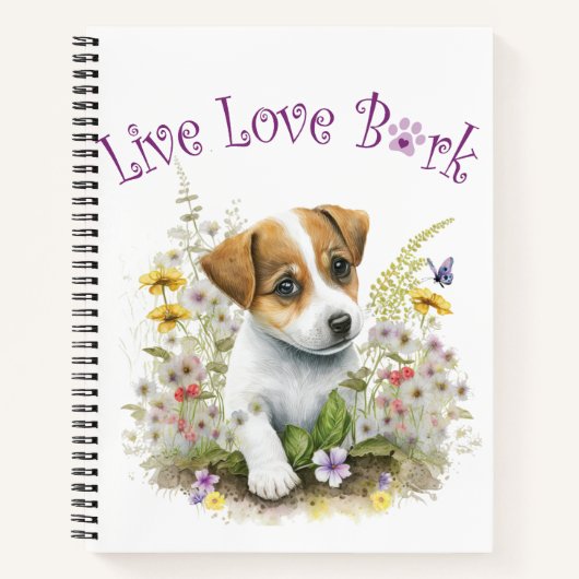 Jack Russell Dog Mama Floral Notizblock (Vorderseite)