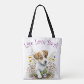 Jack Russell Dog Mama Floral Tasche (Rückseite)