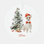 Jack Russell Dog Personalisierte Weihnachtsfeier Ornament Aus Metall (Rückseite)