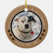 Jack Russell Dog Pet Gedenkstätte Weihnachten Keramik Ornament (Hinten)