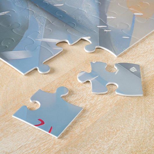 Jack Russell Dog Riding Motorrad Weihnachten Puzzle (Seite)